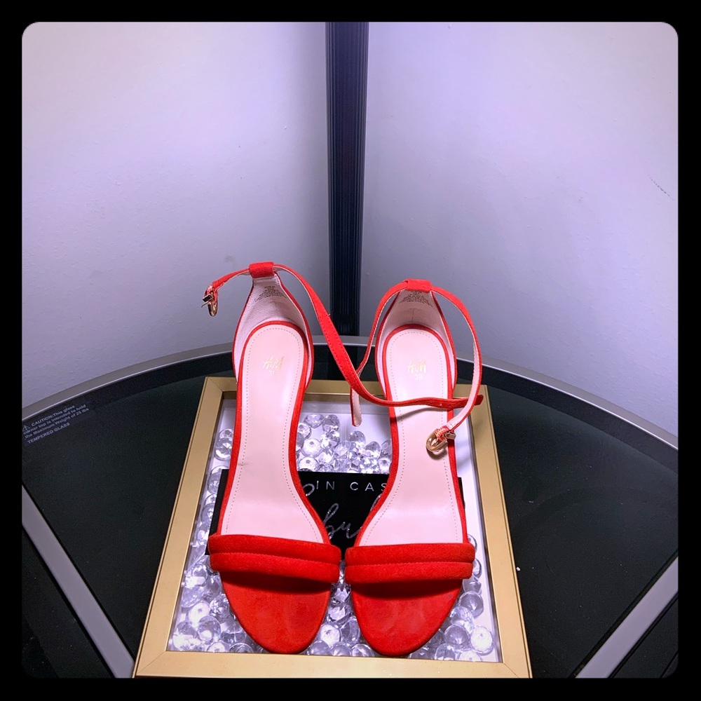 H & M Red Suede Shoes, Size 39.